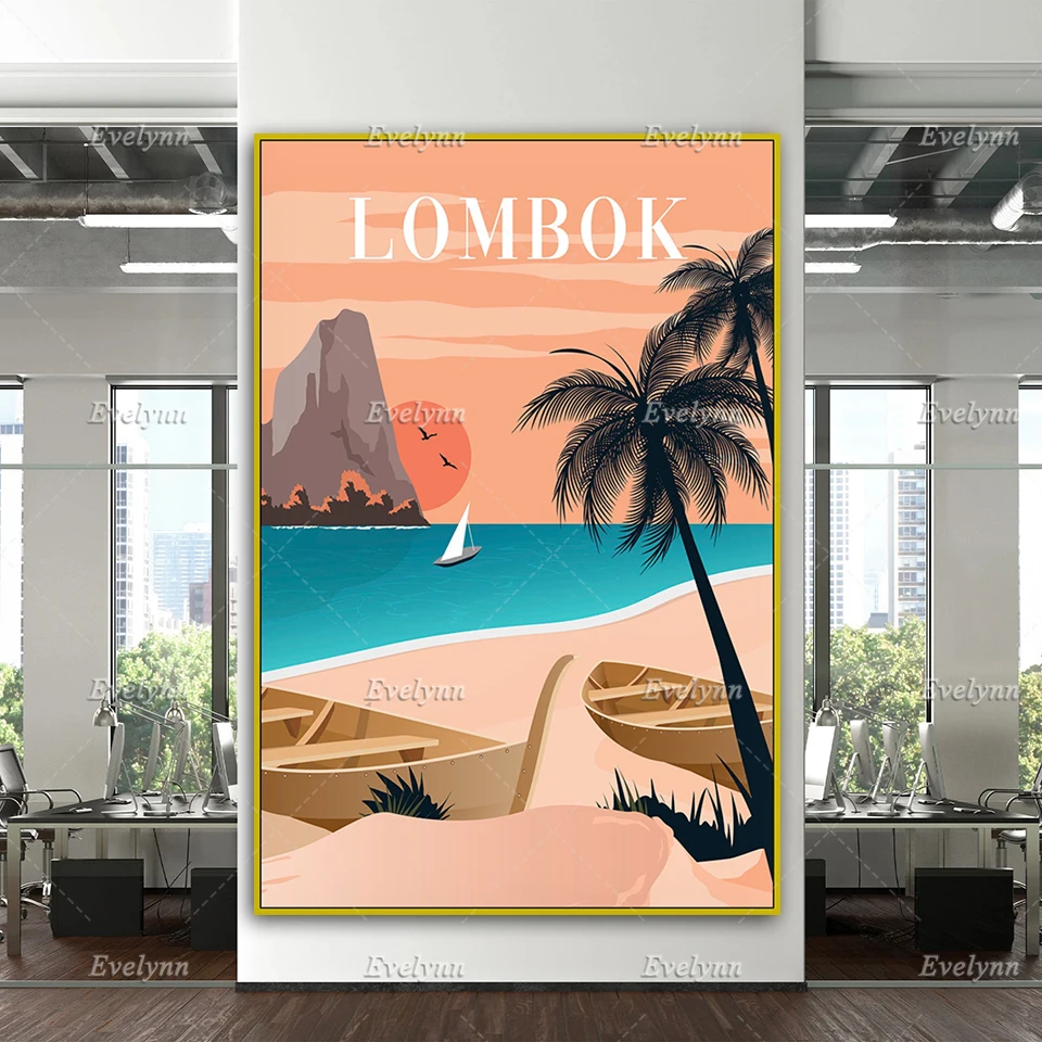 

Lombok Travel Poster, Indonesia Print, Lombok Travel Print, Lombok Wall Art, Indonesia Travel Poster,Home Decor Canvas Gift
