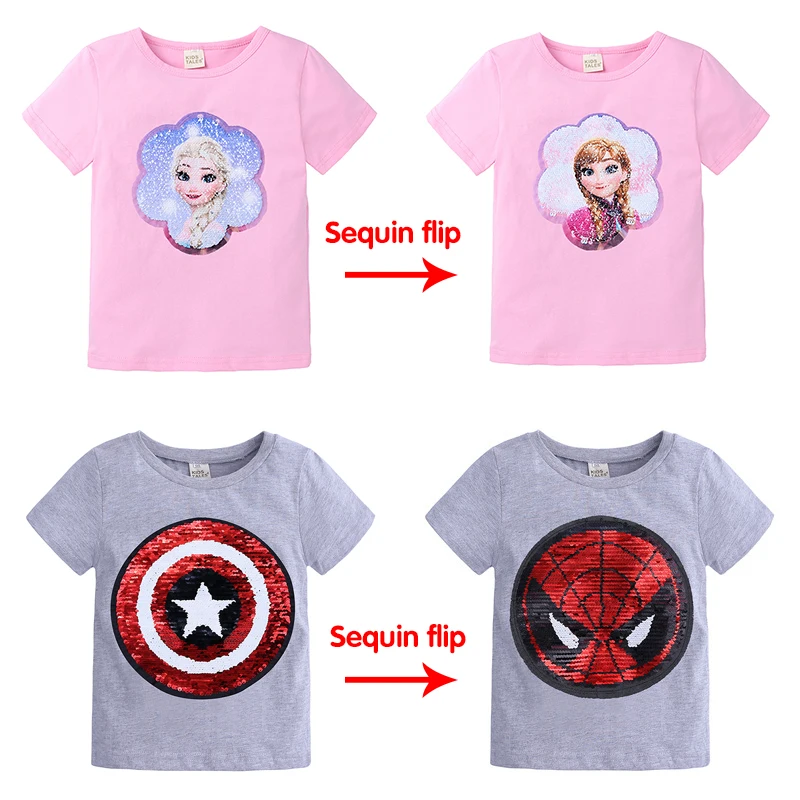 Disney однотонные Цвет флип блестки Анны Эльзы из мультфильма Холодное