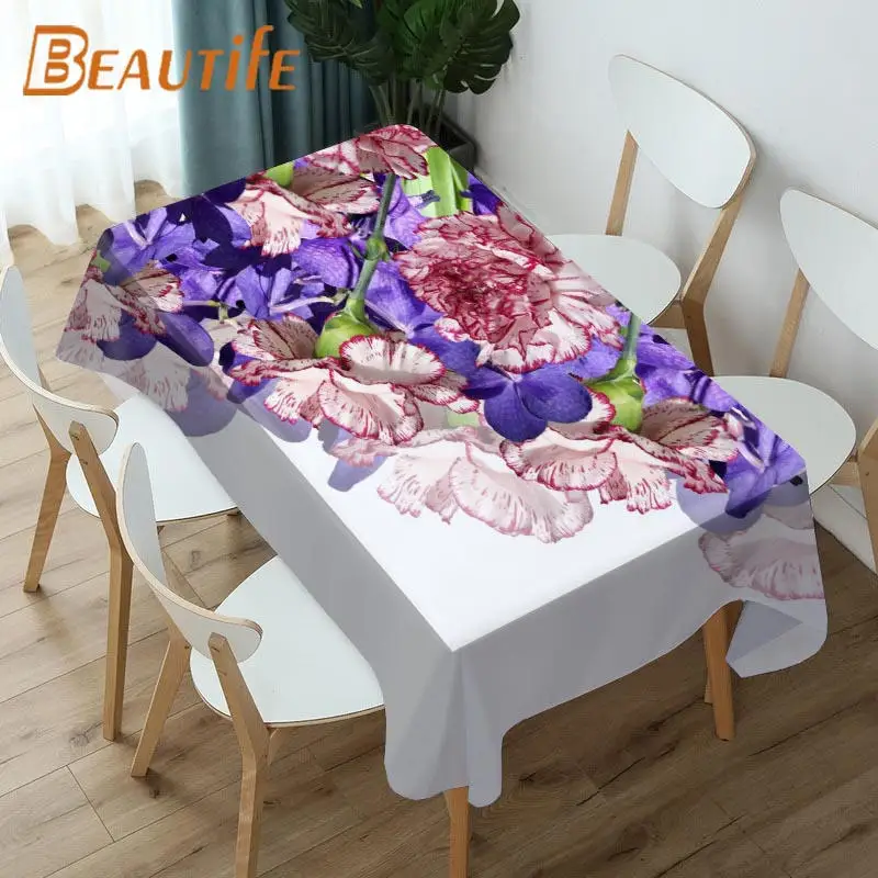 

Nice Orchid Tablecloth Customize Any Style Square/Rectangular/Round Table Cloth Wedding Table Cover Waterproof Dustproof Fabric