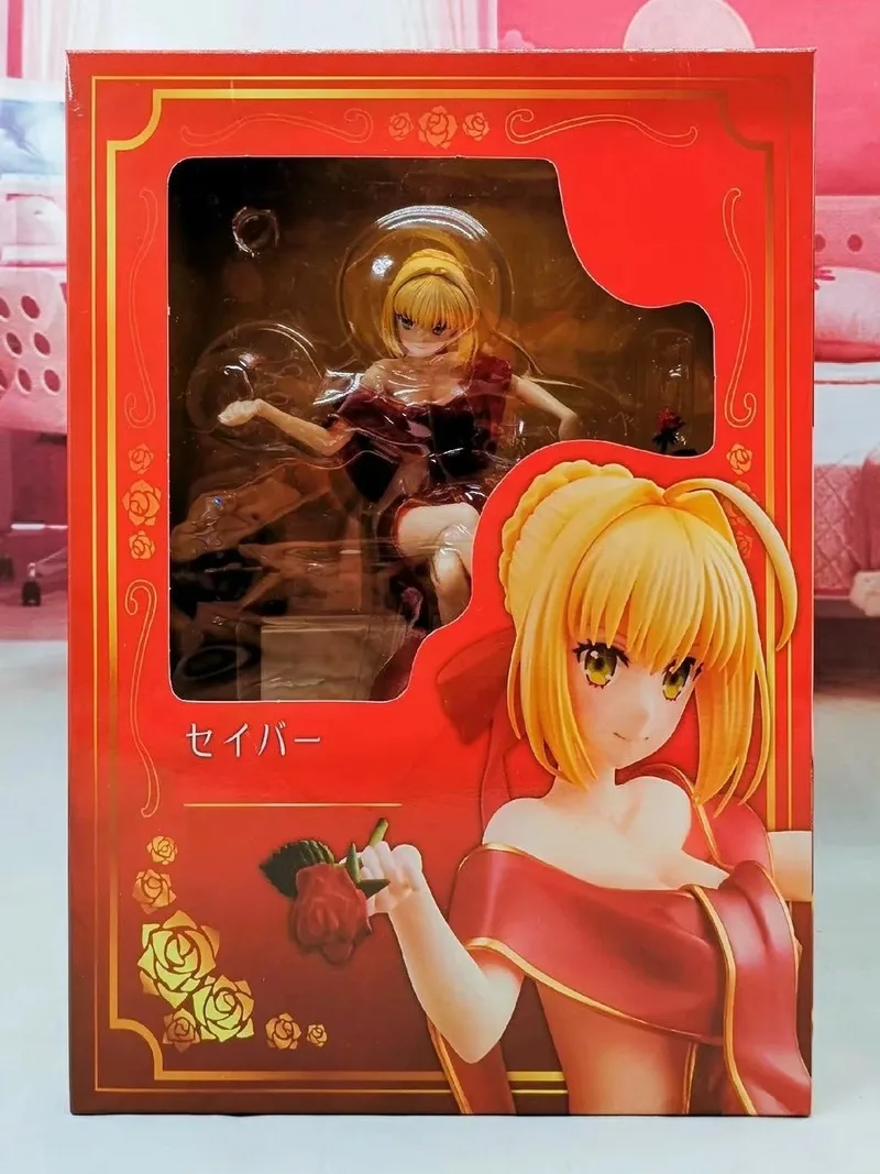 

18cm Anime Fate Saber PVC Action Figure Toys Bathrobe Soup Bath Sitting Ver Red Saber Dolls Collectible Model Toys Kid Gift