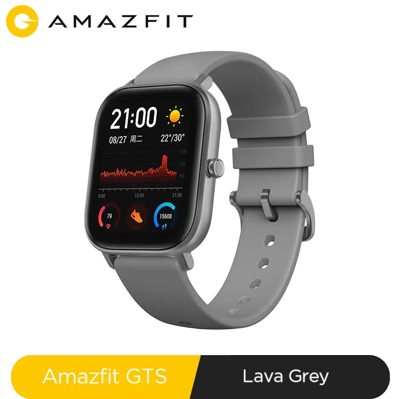 GTS-grey Amazfit GTS глобальная версия Смарт спортивные часы gps 5ATM водонепроницаемые 1,65 “AMOLED дисплей Editable Widgets 14 дней Срок службы батареи часы - Цвет: GTS-grey