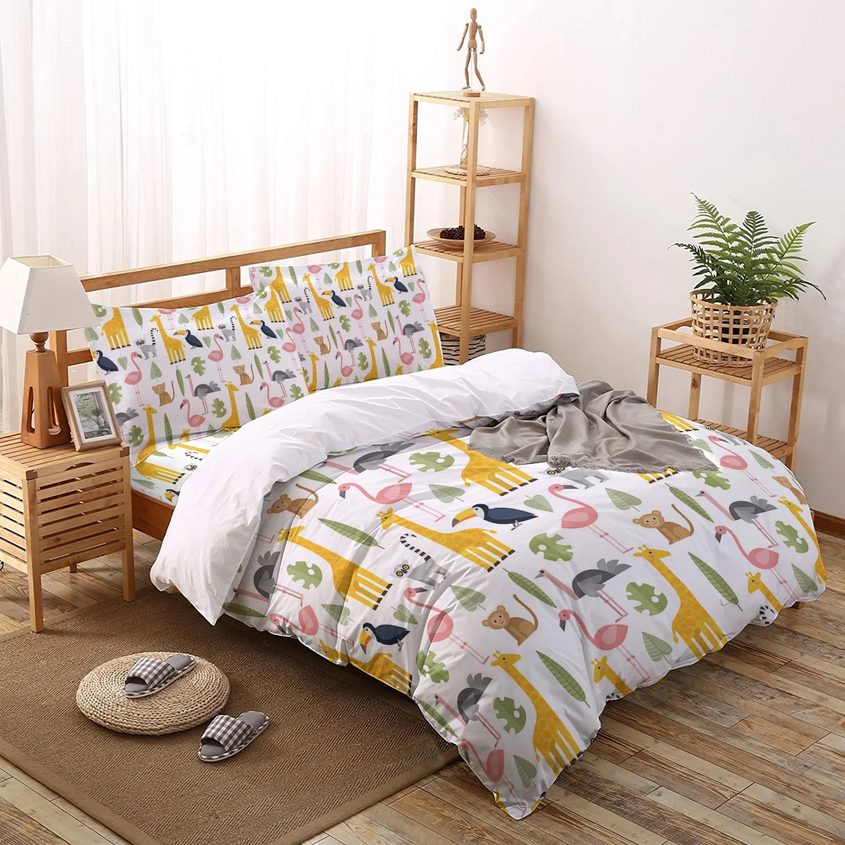 

Lovely Pictures Of Forest Animals Printed Bedding Set 2/3/4pcs Quilt Cover Duvet Cover Set Twin Full Queen King Home Textile