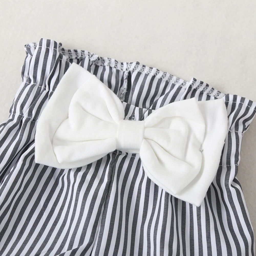 

New BABY Infant Autumn Winter BABY Clothes Set Newborn Baby Girl Striped Long Sleeve Tops+ Shorts + Bow Headband 3pcs Outfit Set