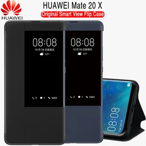 huawei mate 20 x case original official huawei mate 20 x flip case cover smart view window protect stand huawei mate 20x case free global shipping