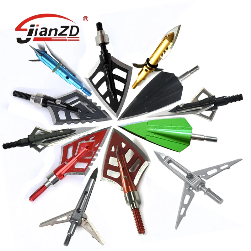 6 шт 100gn-125gn стрельба из лука Broadheads наконечники стрел Охота для