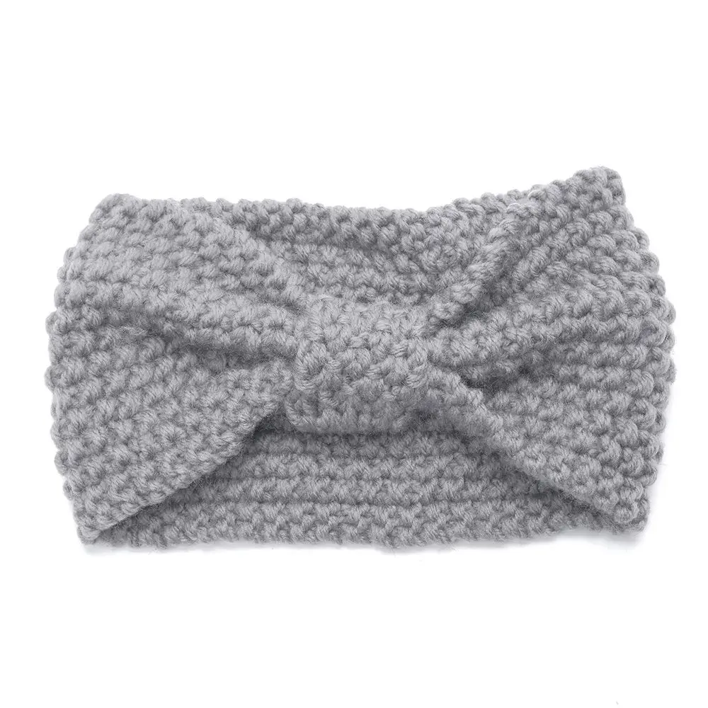 Новое поступление Женский вязаный крючком бантик тюрбан головной убор Зимняя