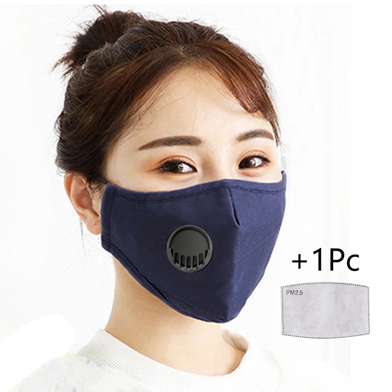 1 шт. Модный хлопковый дыхательный клапан унисекс PM2.5 маска для рта от пыли