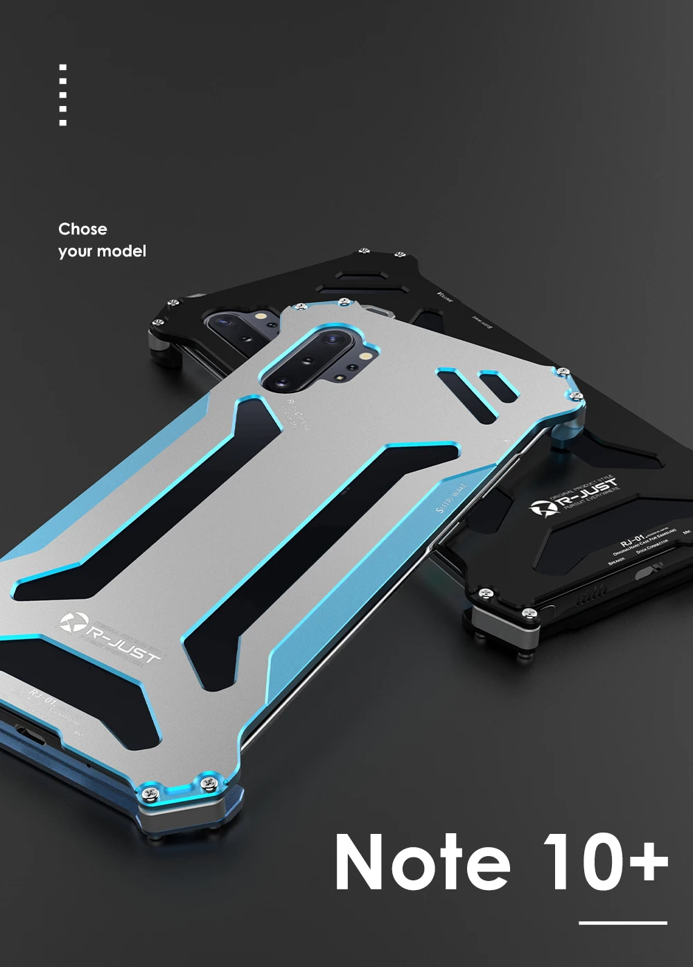 Металлический бампер R-JUST серии Gundam для iPhone 11 Pro Max Galaxy S10 5G S10e S8 S9 PLUS NOTE 10 Plus 9 8 Armor Doom алюминиевый корпус