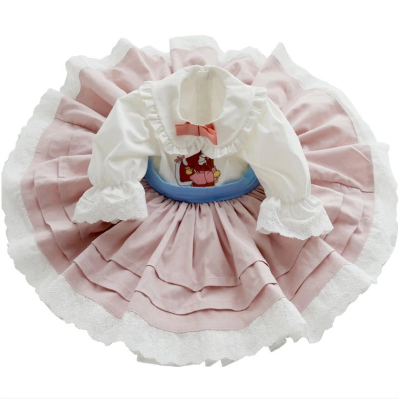 

Yoliyolei Lolita Kids Dress Spanish Ruffled Doll Collar Retro Long Sleeves For Girl Birthday Dresses Autumn and Winter Clothes