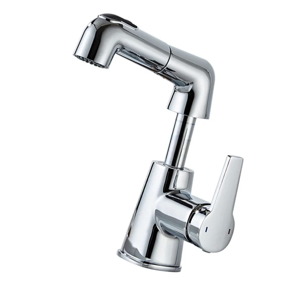 

1PC Bathroom Rise Fall Stylish Wash Tub Hot and Cold Mixing Pulling Type Single Hole for Bathr