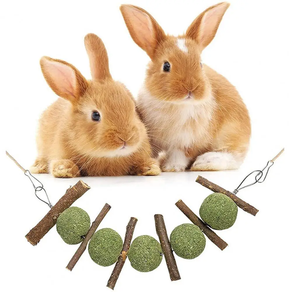 

3 шт./компл., игрушки для жевания для хомяка, зубы, подвесной дизайн, Экологически чистая натуральная деревянная трава, шарик для торта, кроли...