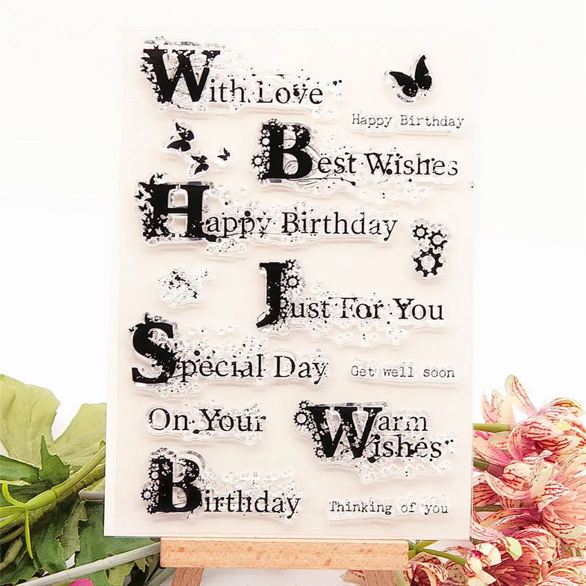 

Прозрачные прозрачные штампы с текстом 10,5*15 см/Силиконовые пломбы, роликовые штампы для «сделай сам», скрапбукинга, фотоальбома, изготовлен...