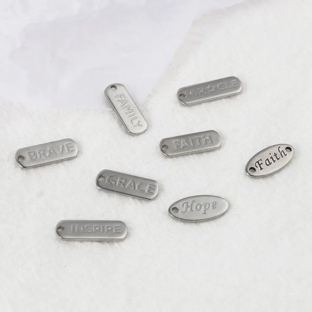 

Stainless Steel Charms Silver Color Metal English Vocabulary Charms Pendant DIY Jewelry Making For Necklace Bracelet Accessories