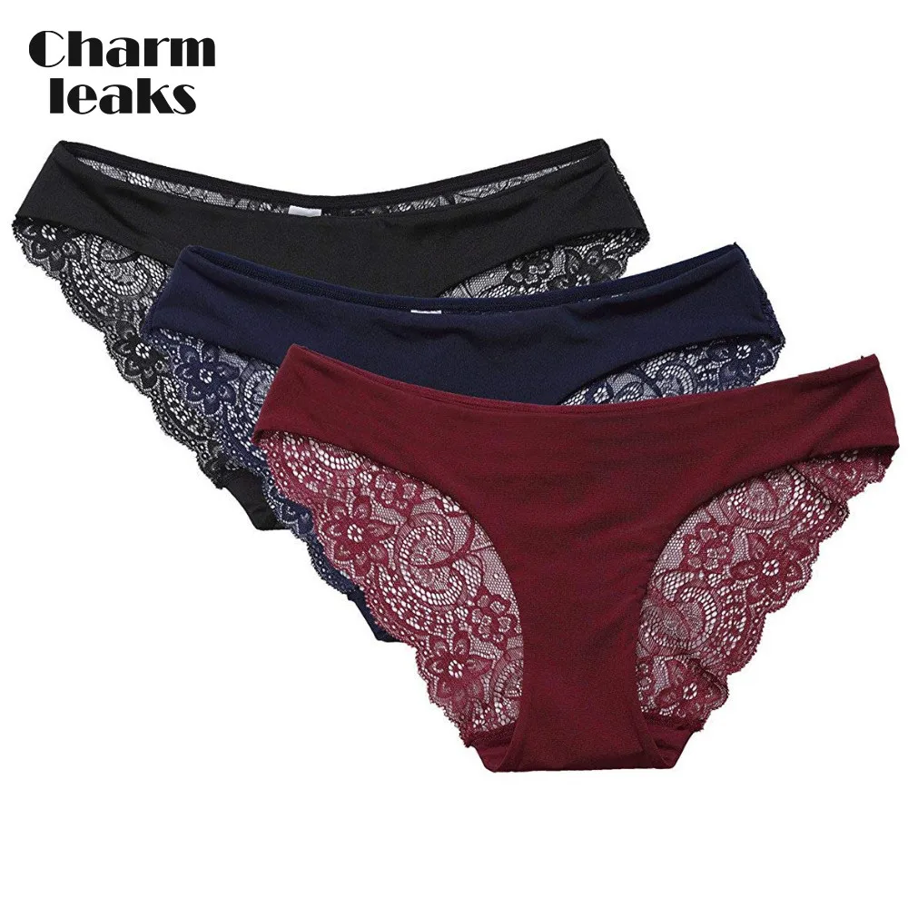 3 in packs Charmleaks, женское кружевное нижнее белье, стринги, трусики танга, стринги, трусы, хлопок, 3 упаковки, Cueca Calcinha, средняя талия, сексуальные, дышащие - Цвет: 3 in packs