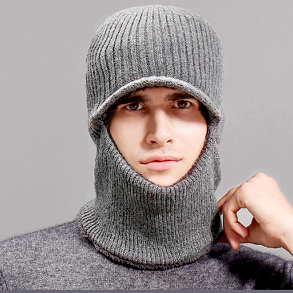 Зимние шапки для мужчин Skullies Beanie шапка зимняя шапка мужской женский шерстяной шарф шапка s Набор Балаклава маска Knitted шапка вязаная шапка
