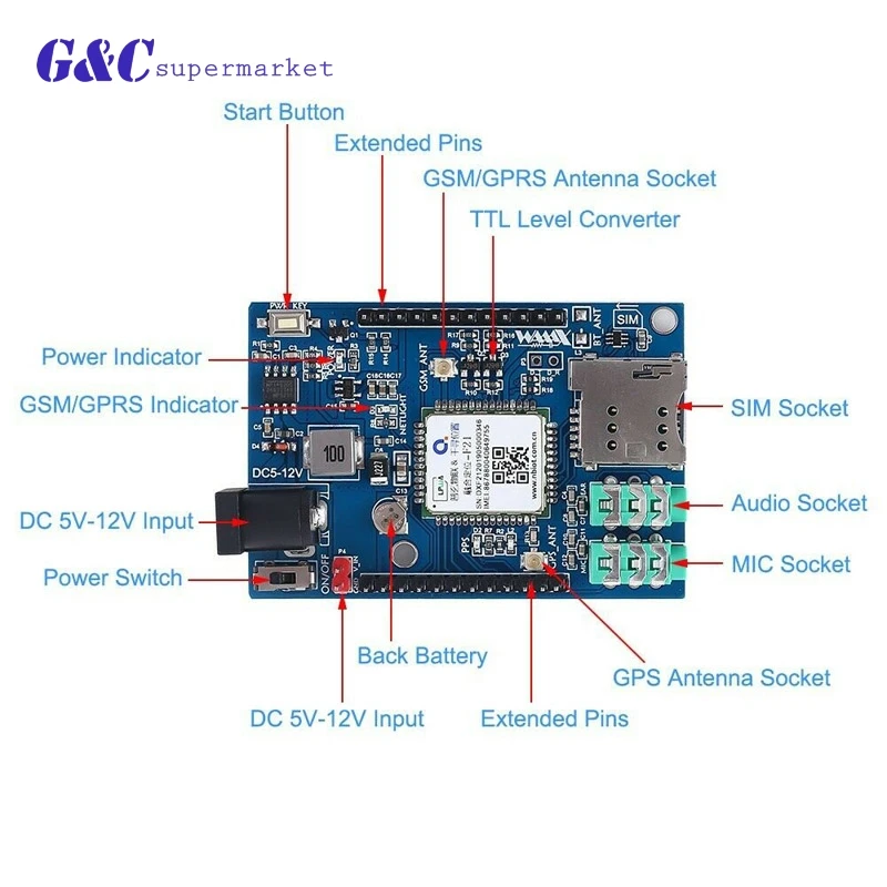 Беспроводной модуль F21 GSM GPRS gps 3 в 1 модуль щит DC 5-9 В для Arduino STM32 51MCU поддержка голосового короткого сообщения Универсальный