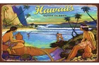 Жестяной знак для путешествий на Гаваи, декор для серфинга и тропических пейзажей, декор для комнаты, металлические декоративные наклейки для стен, металлический декор