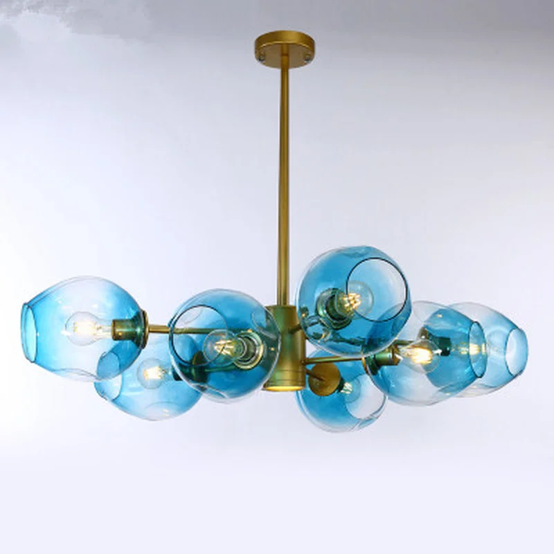 

Современная стеклянная люстра Nordic столовая кухня гостиная дизайнерское освещение светильник золото черный