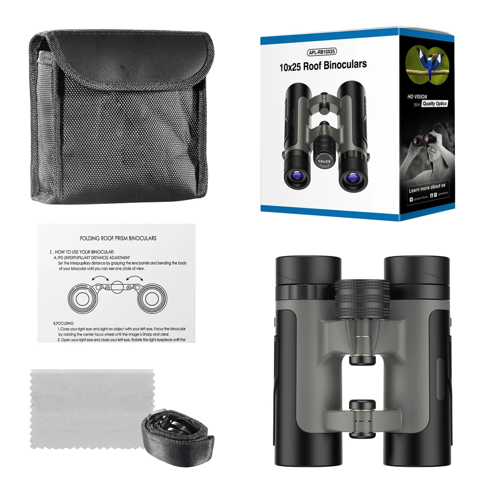 Мощный бинокль APEXEL 10X25 профессиональный большого радиуса действия телескоп с
