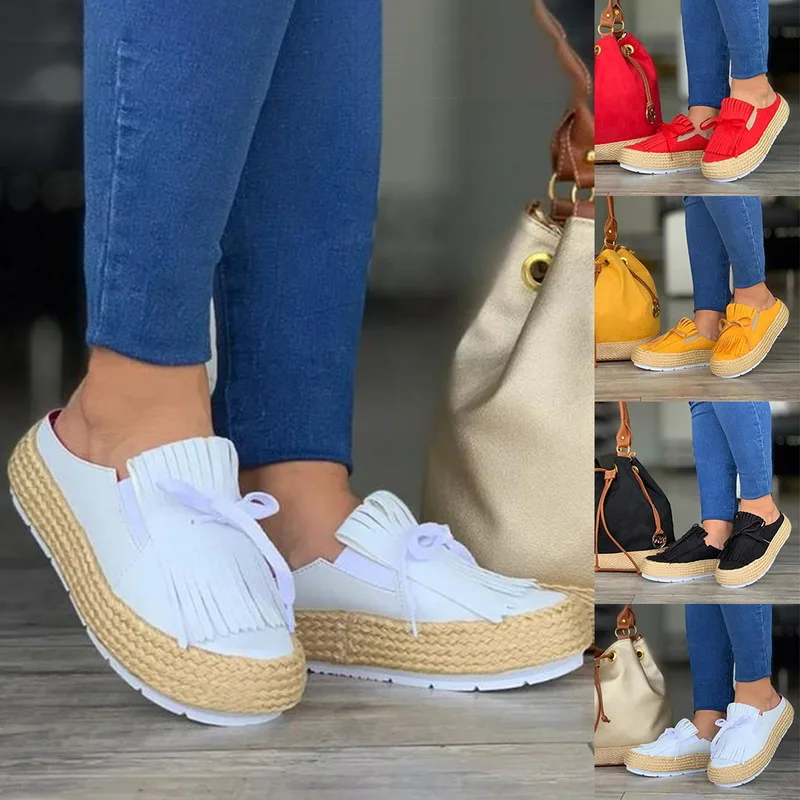 HEFLASHOR/стильная обувь женская повседневная с бантом и кисточками Pantshoes zapatillas mujer