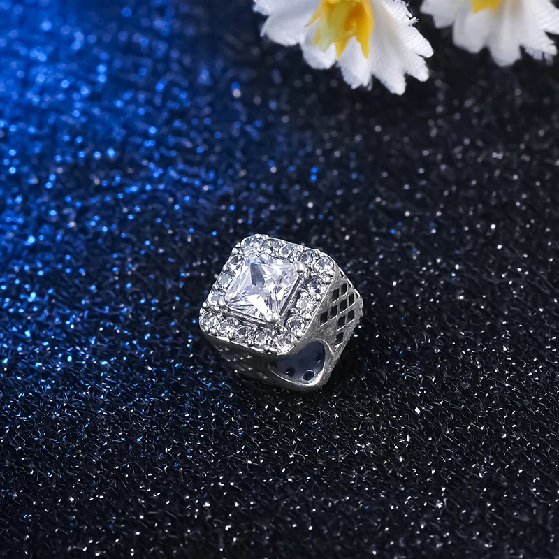 

New Arrival 100% 925 Sterling Silver Red Zircon Beads Pendant Fit Original Pandora Charms Bracelets DIY Women Jewelry Accessorie