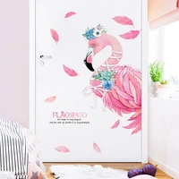 girl room decor nordic ins flamingo sticker living room bedroom bedside background wall self adhesive wallpaper wall stickers