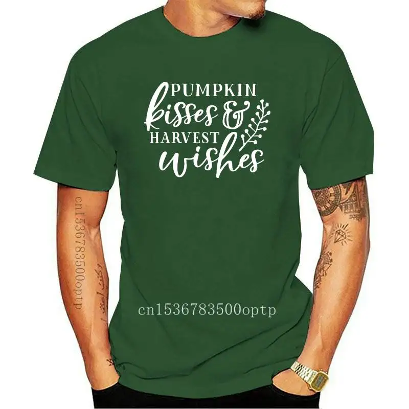 

New Pumpkin Kisses and Harvest Wishes Shirt Pumpkin Harvest t-Shirt Autumn Womens Fall Unisex Tee funny graphic gift goth top- J