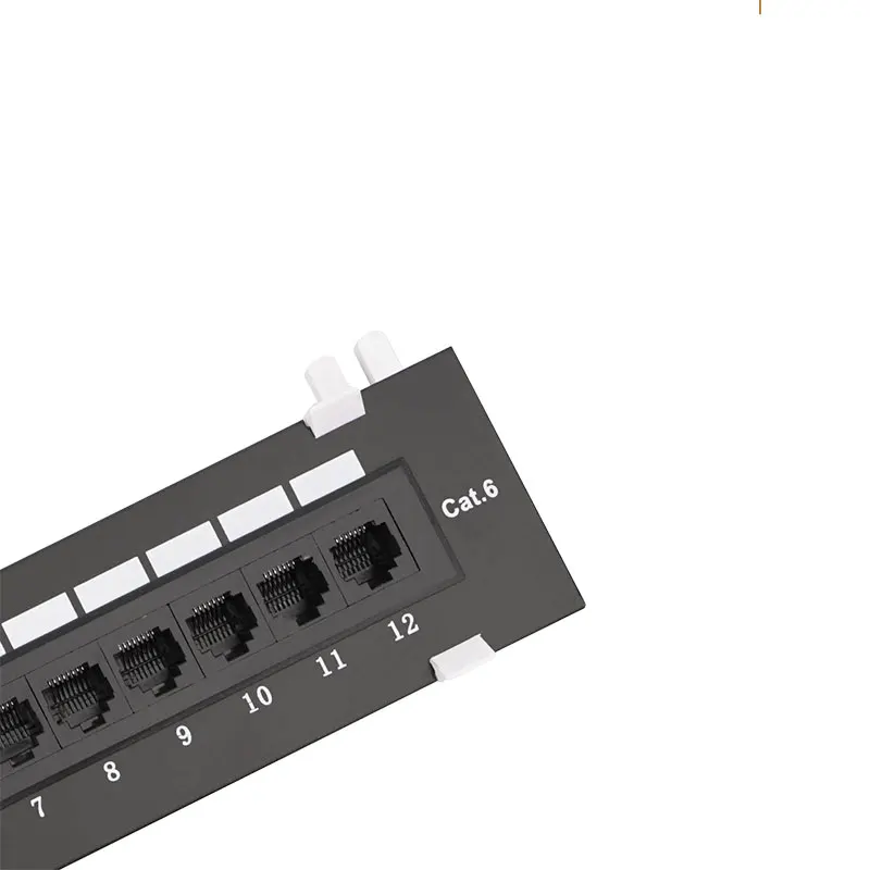 12-портовая мини-Патч-панель UTP Cat6 с настенным кронштейном в комплекте черный