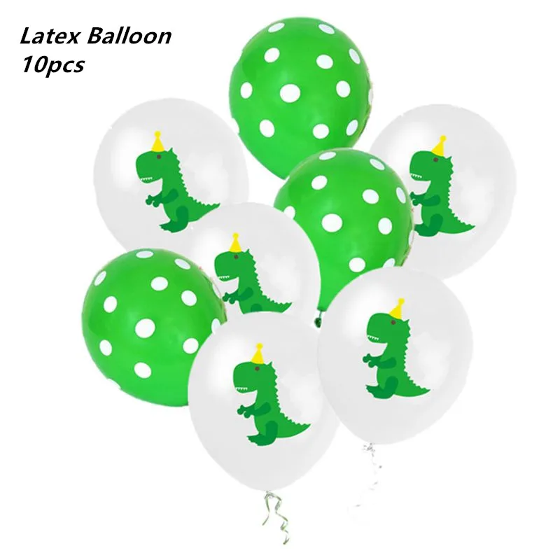 10pcs latex balloon Вечерние товары, 1 шт., для детей, динозавр, милый динозавр, тема, украшение, головной убор для дня рождения, герой, шляпа с эластичной лентой - Цвет: 10pcs latex balloon