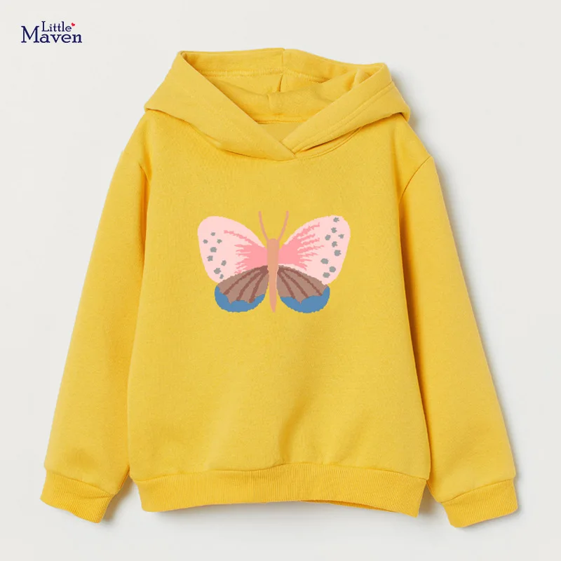 Little maven/свитшоты для девочек Хлопковые свитшоты с цветочным принтом Одежда