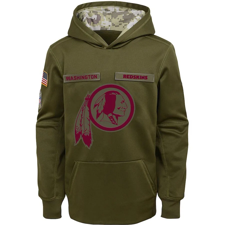 

Washington Youth Salute to Service Redskins Green Pullover Performance Hoodie