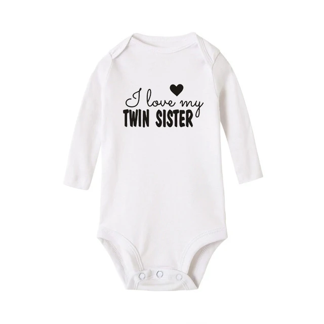 I Love My Twin Brother Sister Новорожденные малыши мальчики девочки хлопковые милые Близнецы