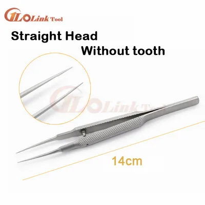 14cmstraight notooth 14 см, 15 см, 16 см, 18 Пинцет cm офтальмические инструменты Титан сплав изгиб платформа Пинцет линия пинцет для бровей Пинцет косметический инструмент - Цвет: 14cmstraight notooth