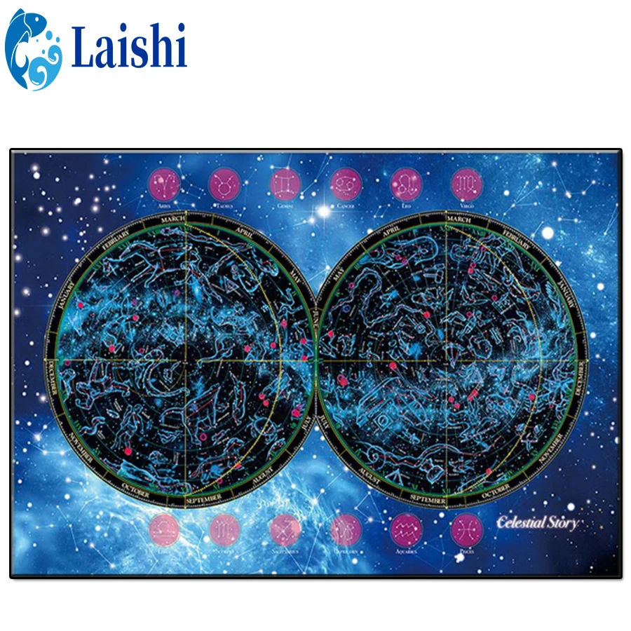 

5D DIY Fantasy, 12 карта в виде созвездия алмазная живопись, полная круглая квадратная дрель, украшение для дома, вышивка, ручная работа, художестве...