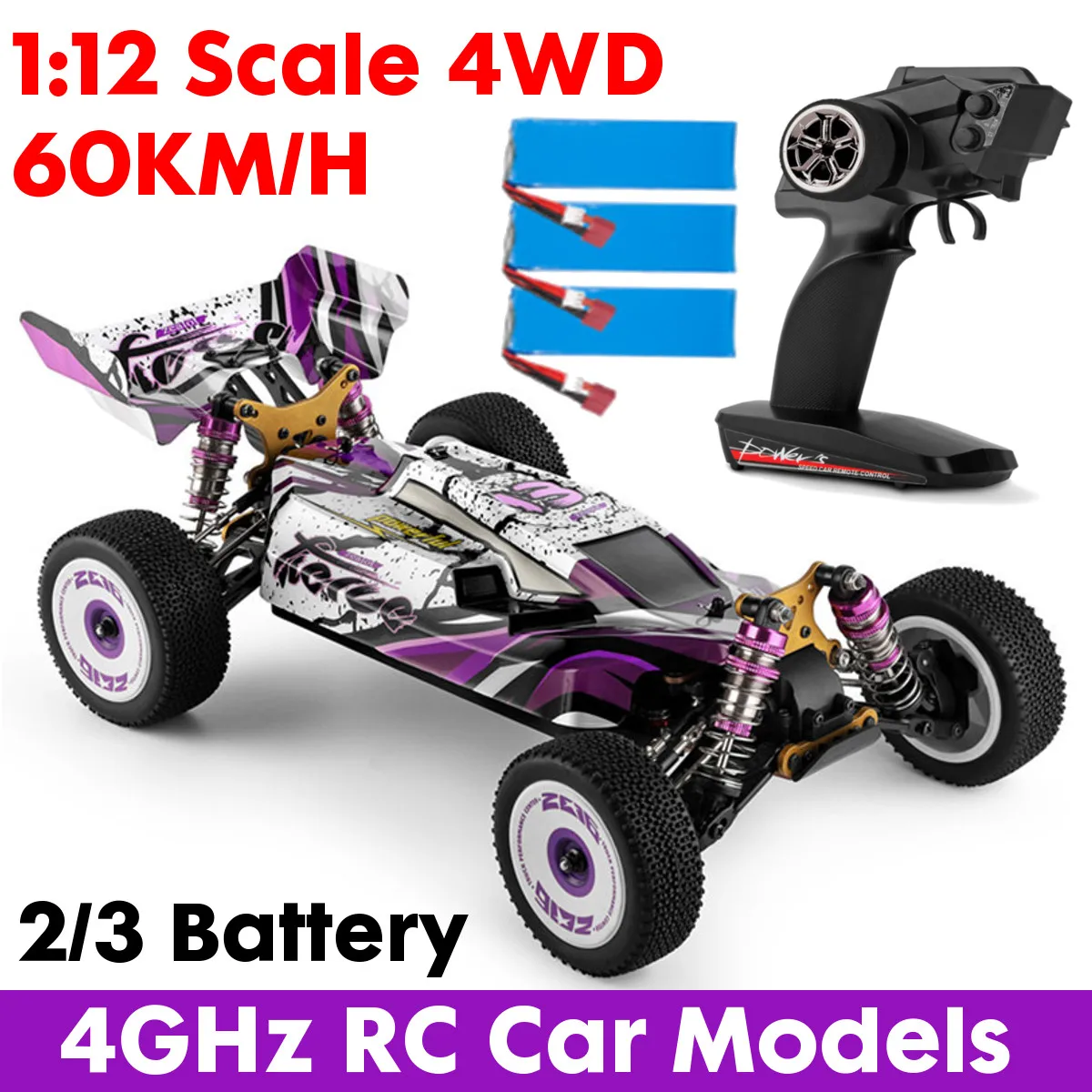 

Wltoys 124019 Радиоуправляемый автомобиль RTR 1/12 2,4G 4WD 60 км/ч Металлический шасси внедорожники 2200 мАч модели детские игрушки подарок гоночный Дрифт