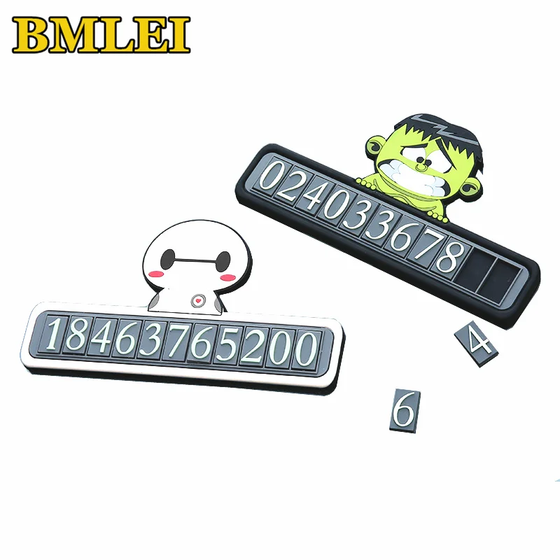 

Cartoon Hero Luminous Car Temporary Parking Telephone Phone Number Card Plate Auto Creative Plates Car-styling Accessories