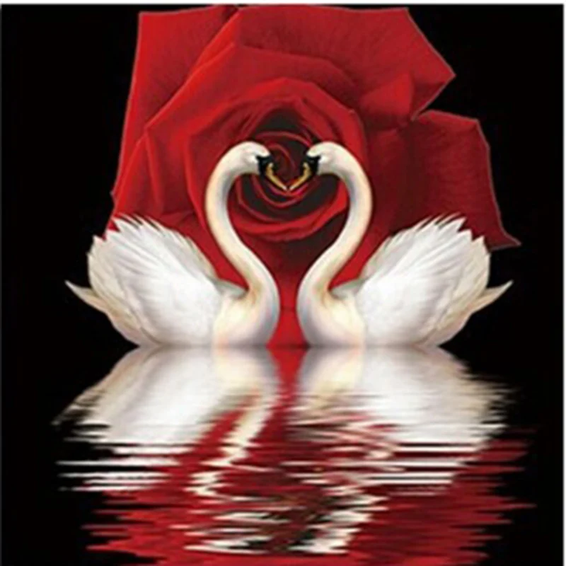 

Diamond Embroidery Diy DIY Diamond Painting Swan Rose Diamond Mosaic Full Rhinestone Cross Stitch Animals Decoration