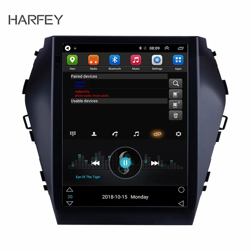 Harfey аудио для 2015 2017 Hyundai Santafe IX45 GPS навигация Android 9 1 радио цифровой ТВ головное