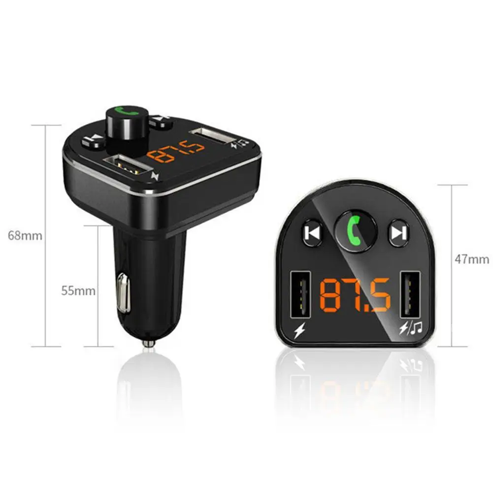 

New Dual USB Charger Car Bluetooth 5.0 Fm Transmitter MP3 Player Car Kit TF Card Car Quick Charge Adapter Handsfree Calling