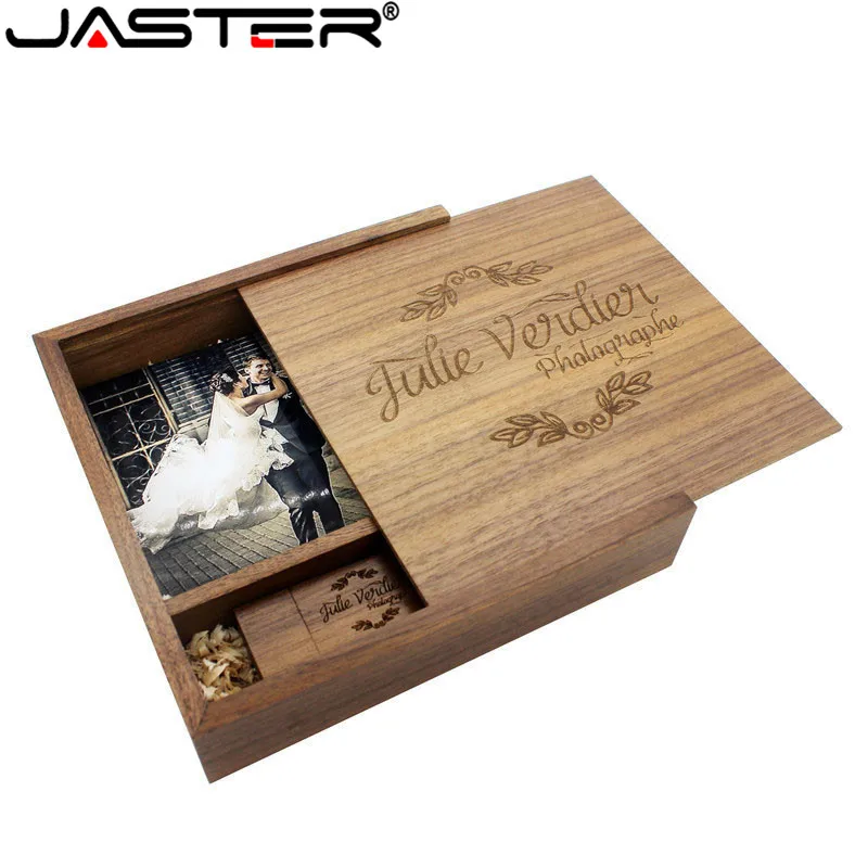 JASTER Пользовательский логотип деревянный фотоальбом коробка для упаковки