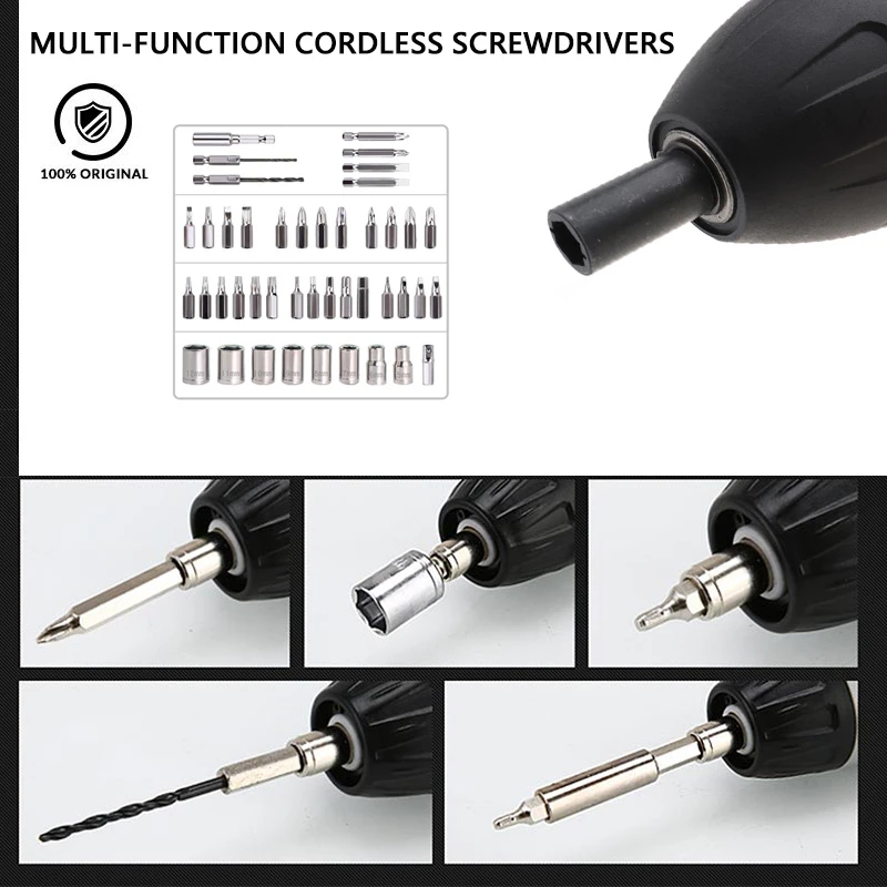 Мини Электрическая отвертка литиевый Аккумуляторный шуруповерт набор
