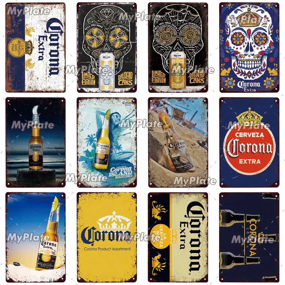 Очень металлический знак Corona винтажная табличка пиво оловянный Настенный декор