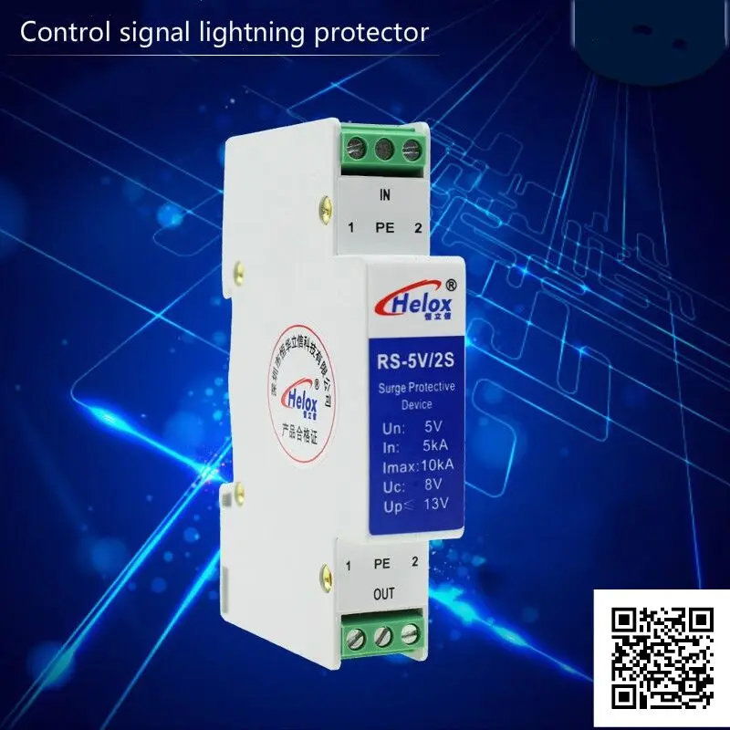 

Rail RS485 Signal Lightning Protector Control Signal Surge Signal Arrester RS-5V/2S