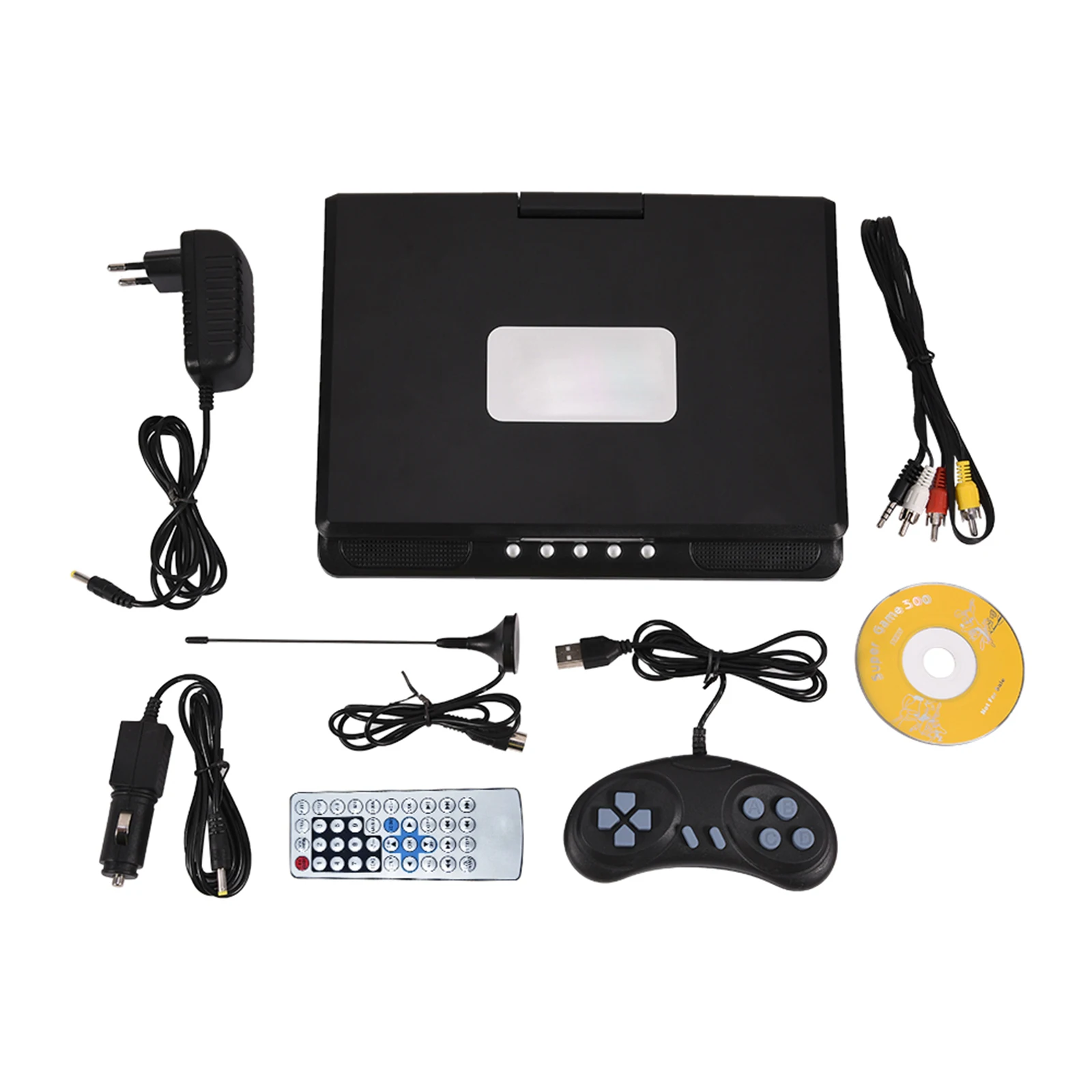 

9.8 Inch Portable HD TV Home Car DVD Player VCD CD MP3 DVD Player USB SD Cards RCA TV Portatil Cable Game Rotate LCD Screen
