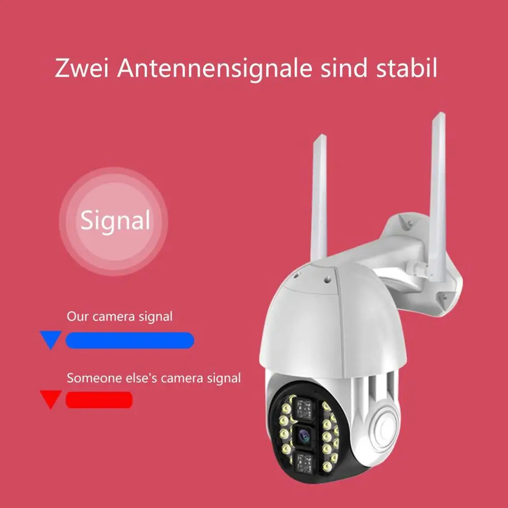 Wifi PTZ IP Camera Siren Light 20 LEDs Auto Tracking Cloud Home Security CCTV Digital Speed Dome | Обустройство дома