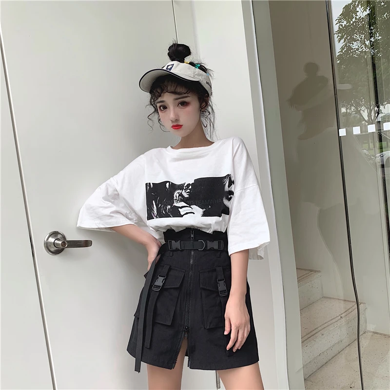 

2021 Summer fire vestidos fiesta Gothic noche sexy vintage dropshipping Harajuku style was thin high waist a word skirt women