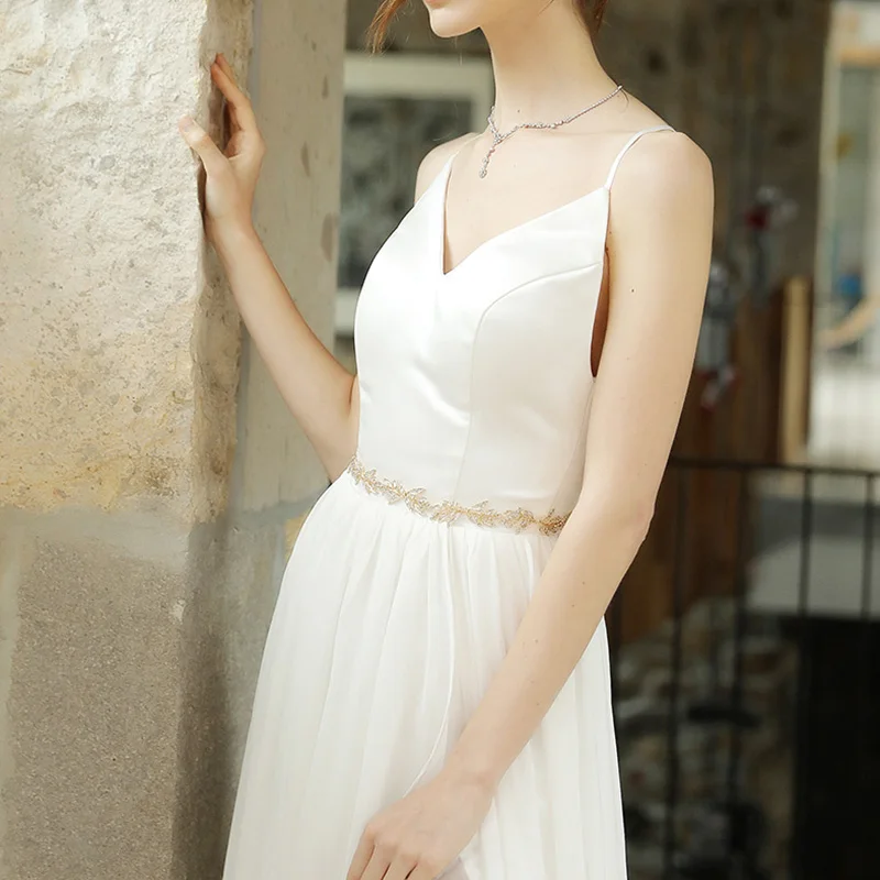 

Bridal Dress Belt Rhinestone Inlaid Wedding Alloy Girdle for Bride Bridesmaid New
