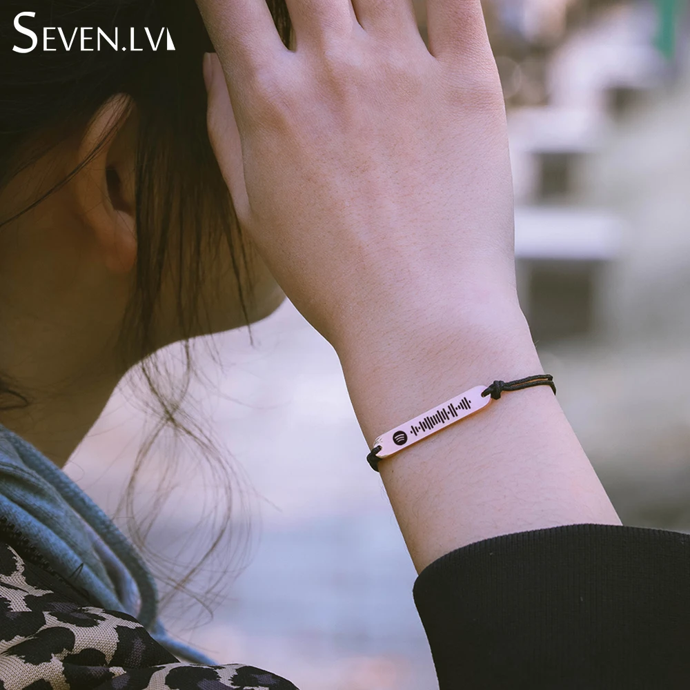 Изготовленный На Заказ потоковой музыки кодовый браслет из нержавеющей стали