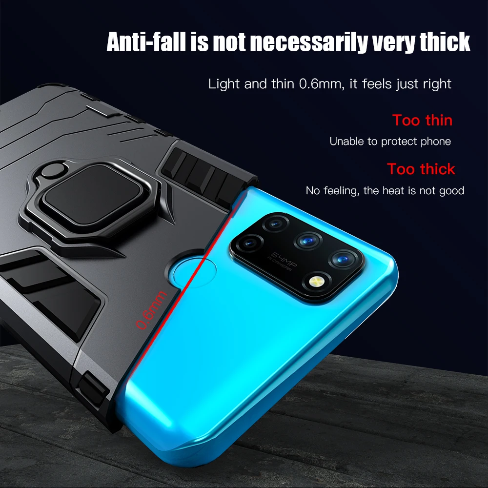 keysion shockproof case for realme 7 7i 6 c17 c15 c12 c11 2021 q2 pro phone cover for oppo reno4 z 5g f17 a32 a53 a73 a93 2020 free global shipping