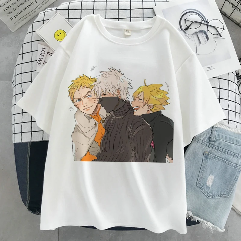 

2021 New Fashion Japan Anime Female T Shirt Naruto Graphic Print T-shirt Women Tee Harajuku Aesthetic White Tops Clothes Tshirt